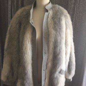 Vintage Grey Fox Faux Fur coat